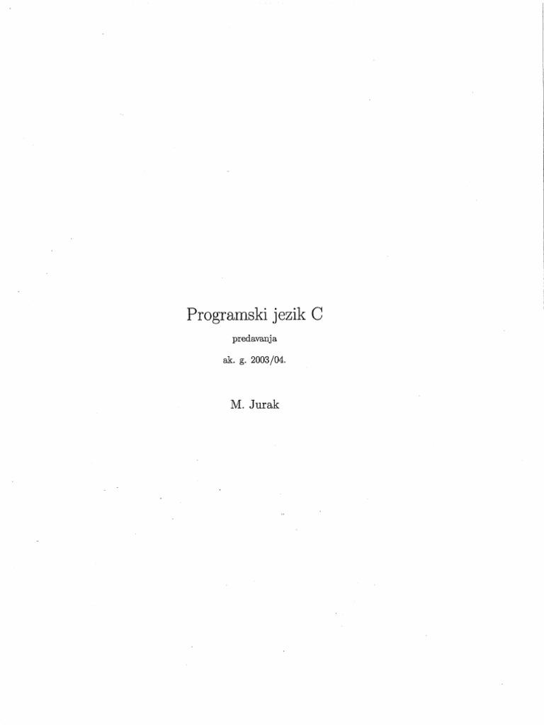 Programski Jezik C | PDF