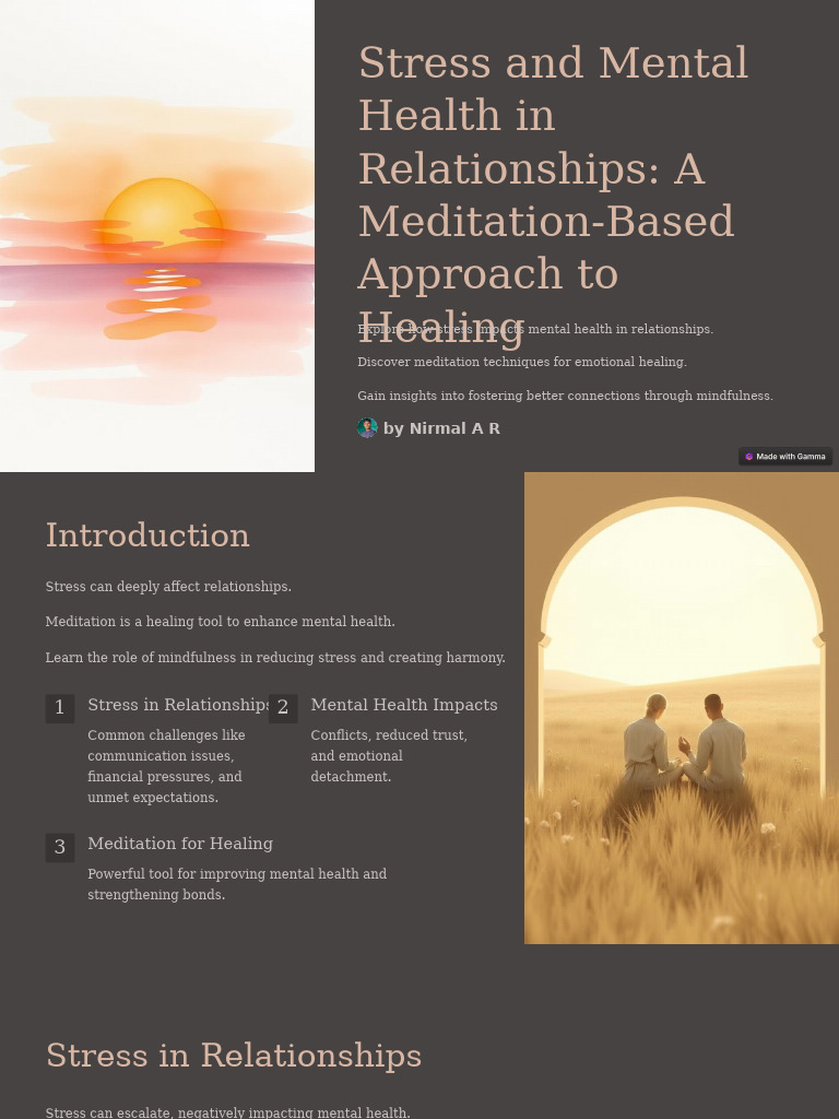 Curated visual reference: Meditation For Anxiety And Relationships Issues Reference: Stress And Mental Health In Relationships A Meditation Based Approach