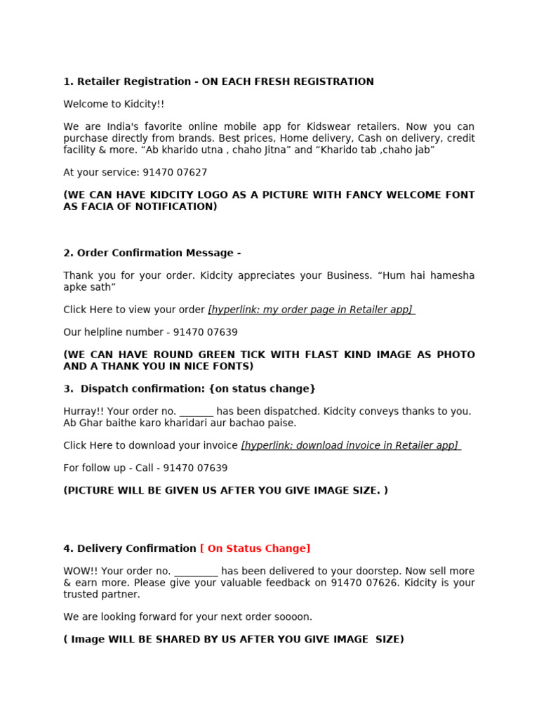 Push Notifications Templates | PDF | Brand | Promotion And Marketing ...