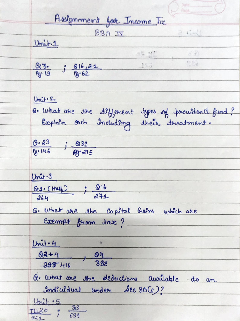 Assignment Income Tax BBA IV | PDF