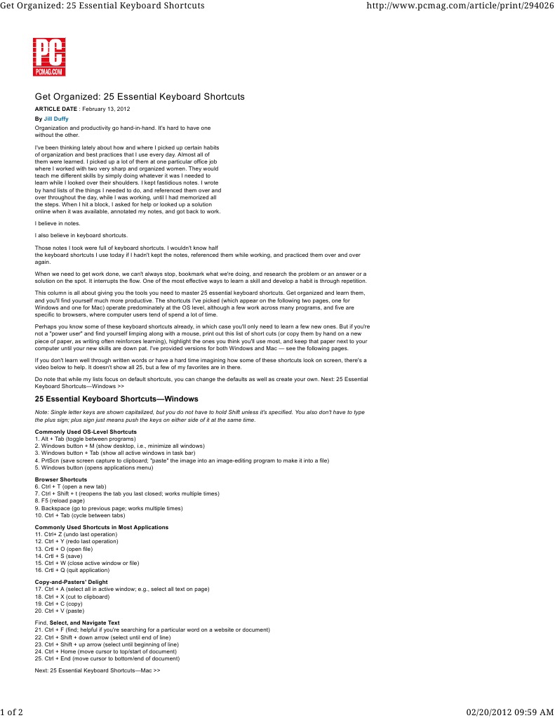 25 Essential Mac Keyboard Shortcuts | PDF | Tab (Gui) | Computer Keyboard