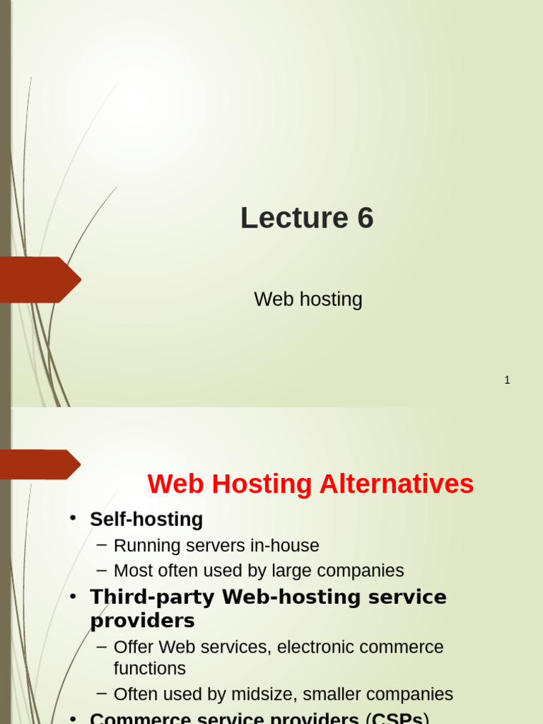 Lecture+6.+Web+Hosting+ +E Business+Software | PDF | Online Shopping ...