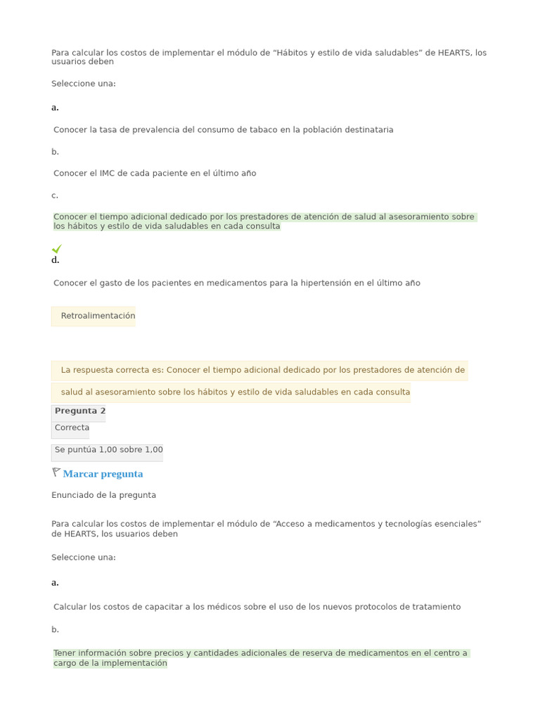 Costos de Implementación del Módulo HEARTS | PDF