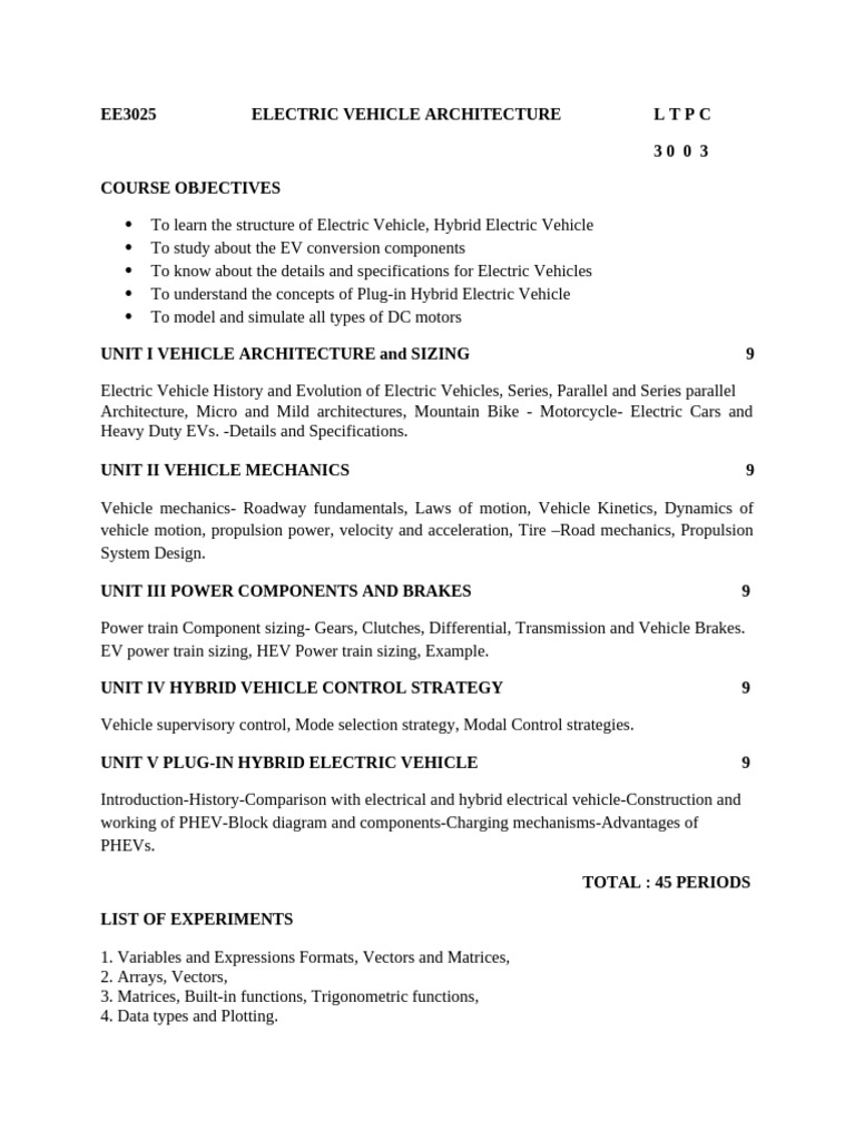 Electric Vehicle Architecture and Design | PDF | Electric Motor ...