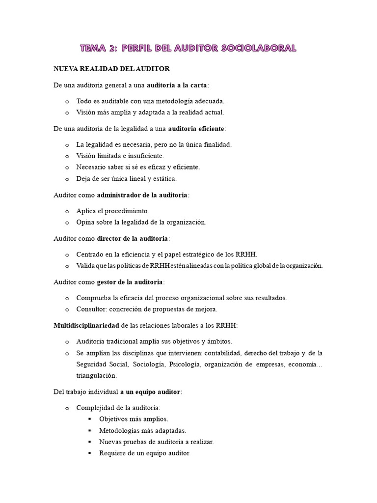 Tema 2 | PDF | Auditoría | Contralor