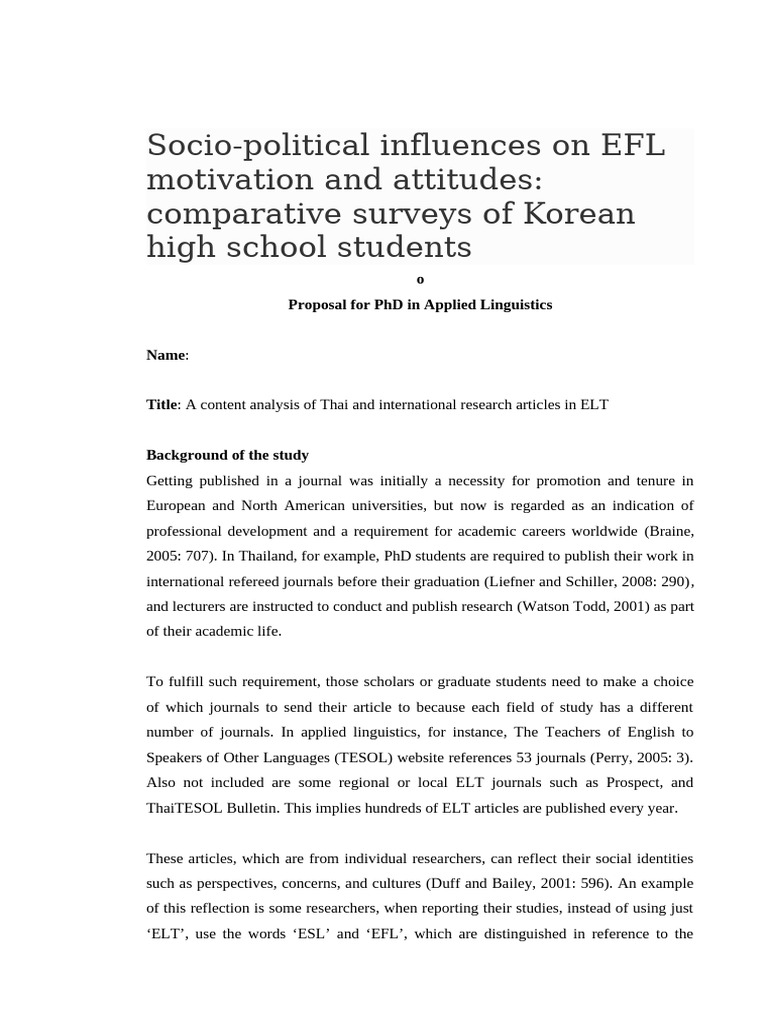 EFL Research Trends in Thailand vs. Global | PDF | English As A Second ...