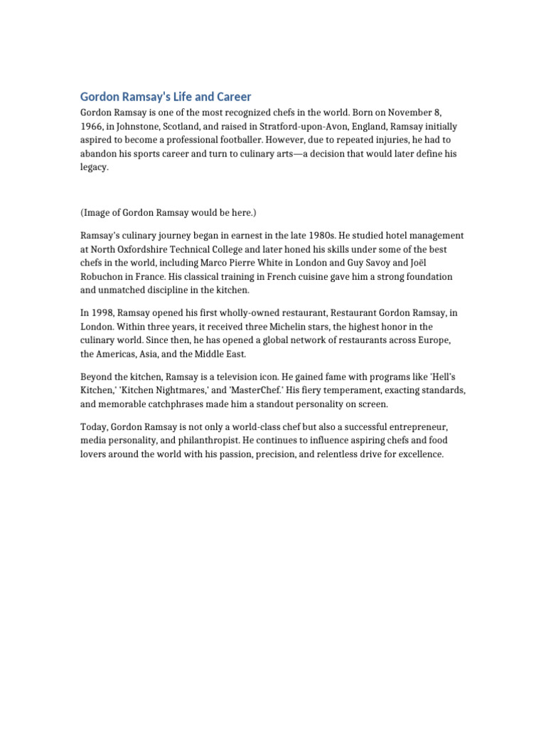 Gordon Ramsay Life English | PDF