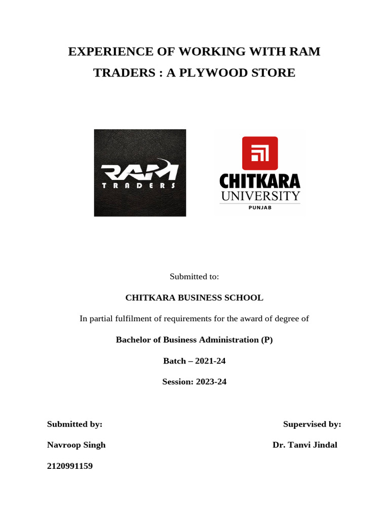 Internship Insights at Ram Traders | PDF | Plywood | Lamination