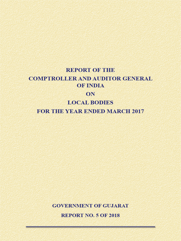 Gujarat Local Bodies Audit Report 2018 | PDF | Government Of India ...