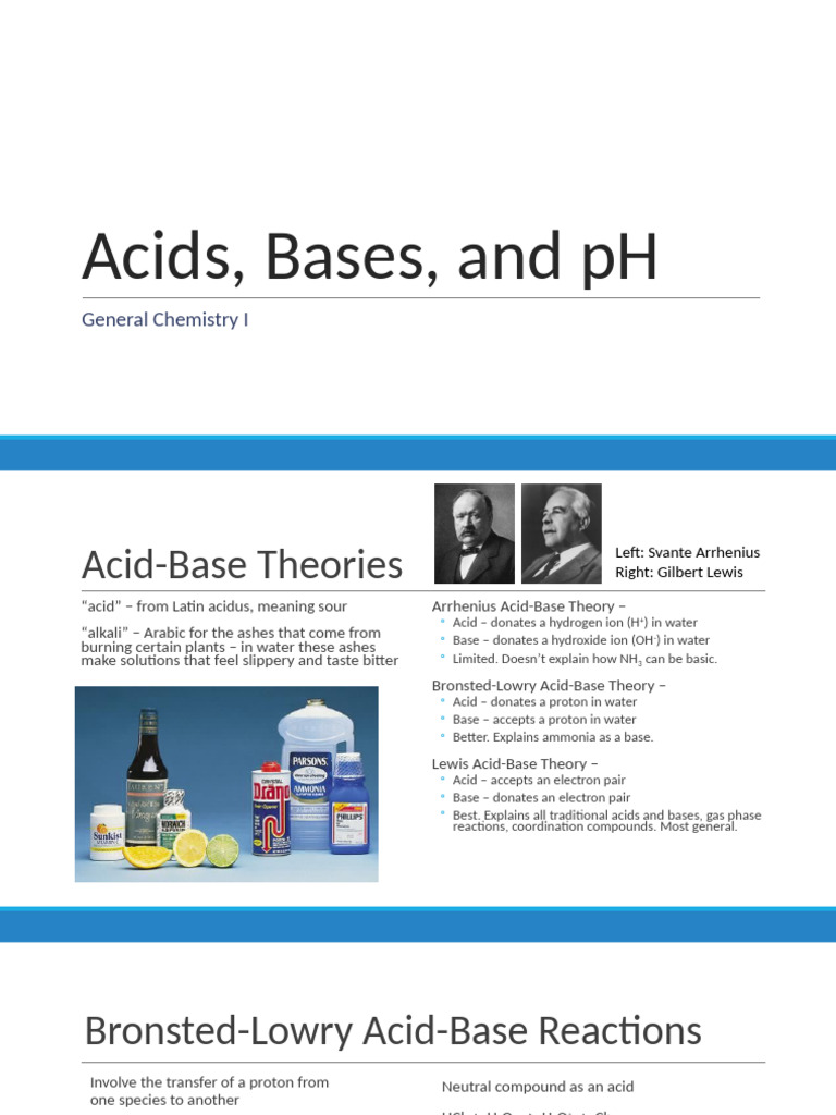 Acids, Bases, and PH - S25edit | PDF | Acid | Chemical Equilibrium