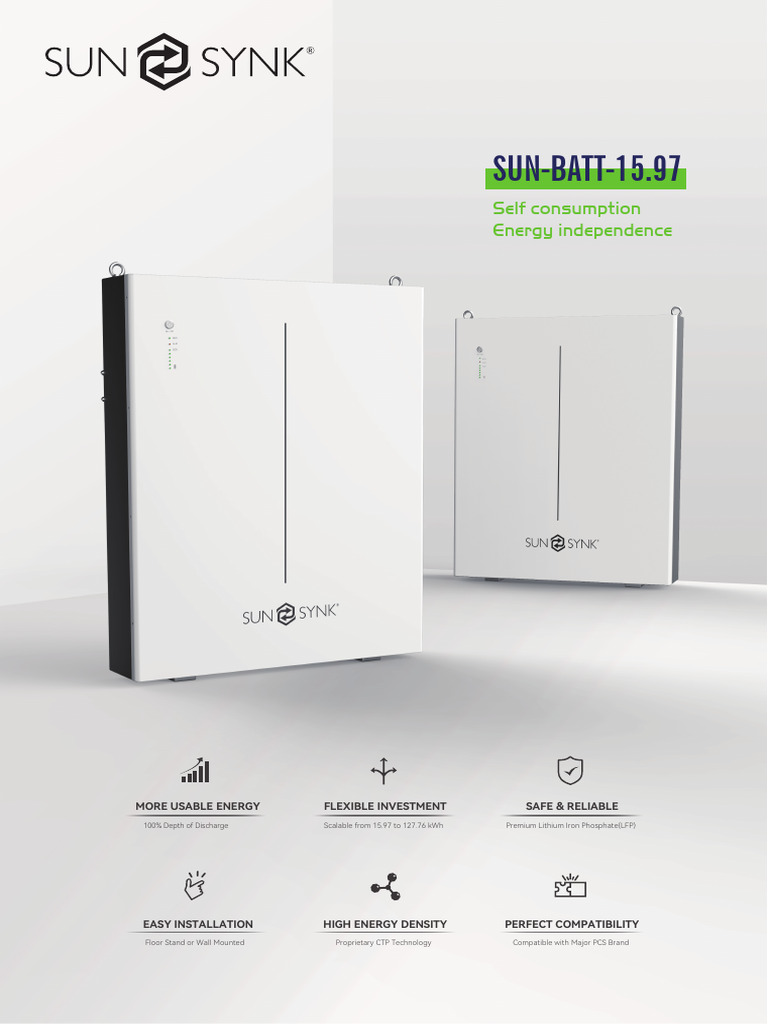 SUN BATT 15.97 - Datasheet | PDF | Galvanic Cells | Energy Storage
