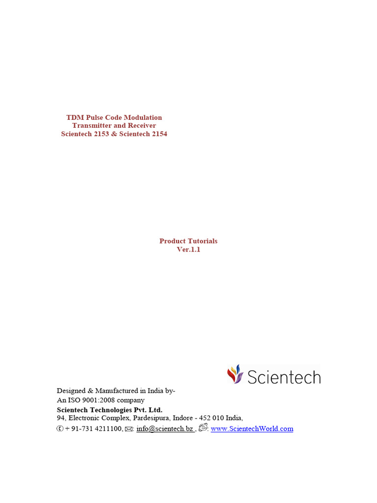 TDM PCM Transmitter & Receiver Guide | PDF | Analog To Digital ...