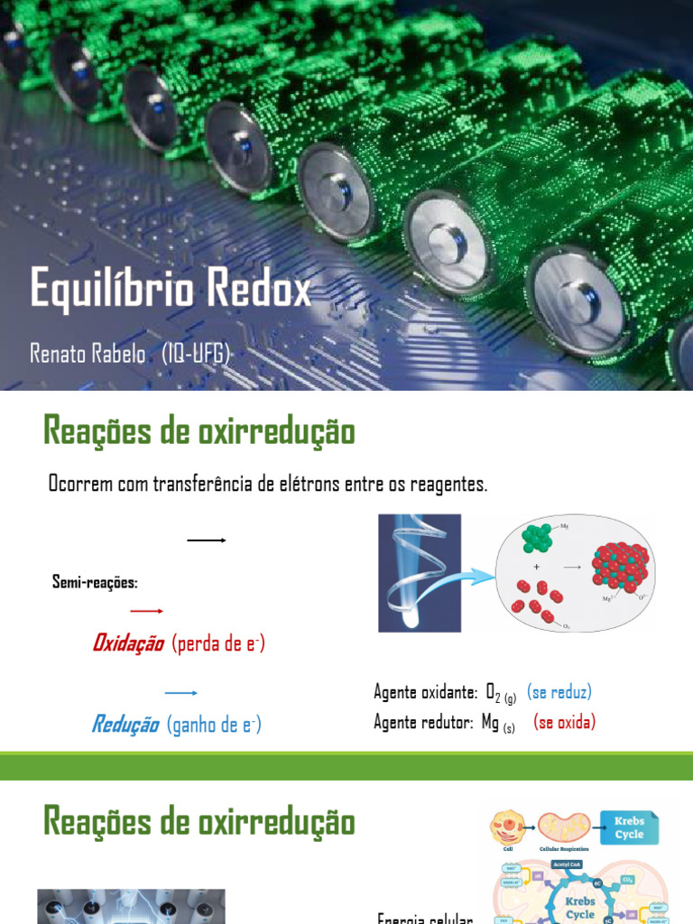 Aula9 Equilibrio Redox | PDF | Reações químicas | Redox