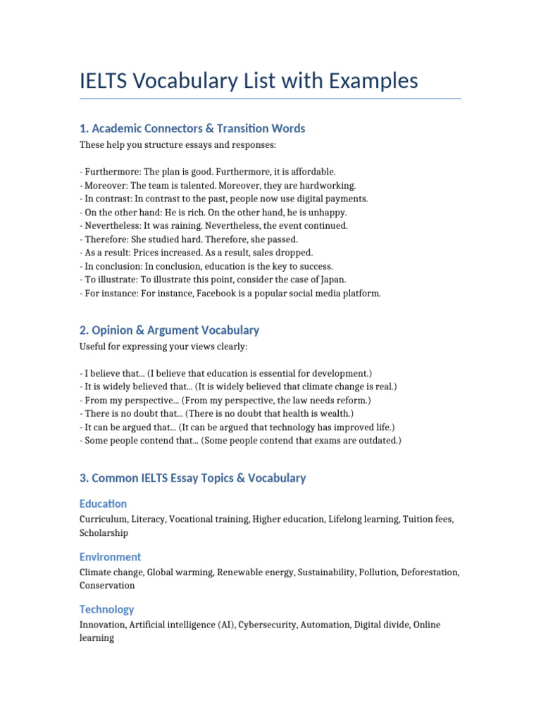 IELTS Vocabulary Guide for Writing | PDF | Climate Change | Economies