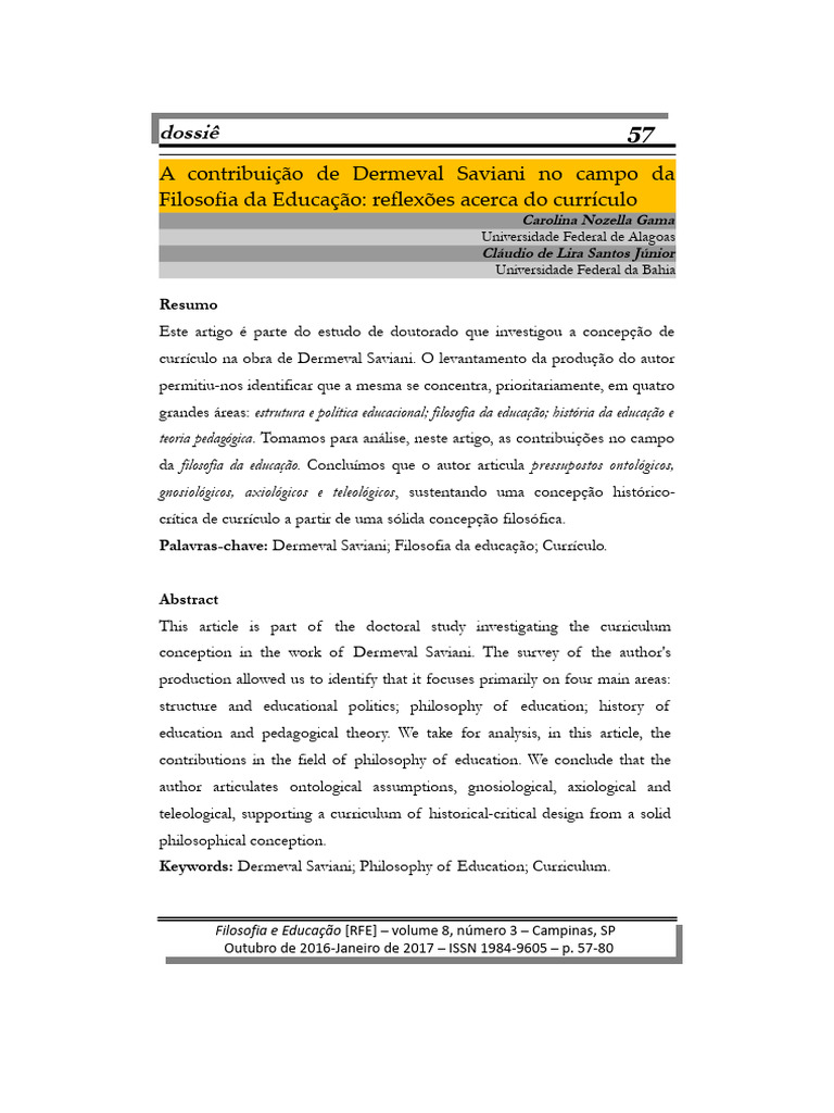A Contribuicao de Dermeval Saviani No CA | PDF | Pedagogia | Dialética