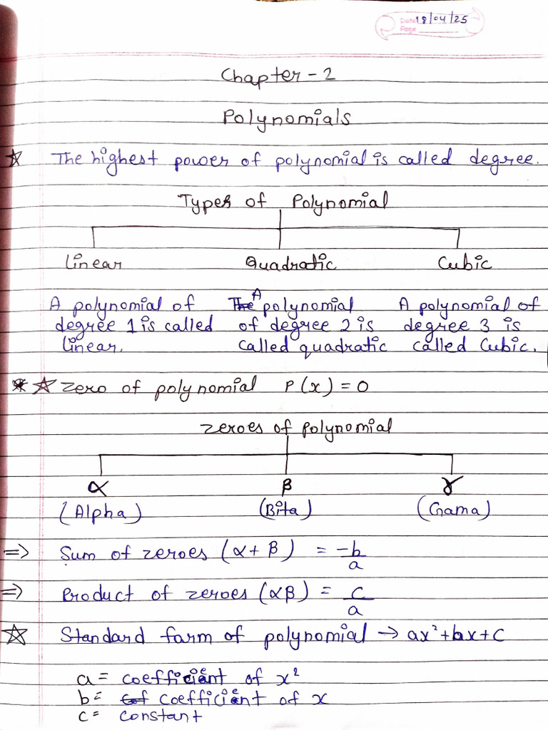 Maths Chapter 2 Notes | PDF