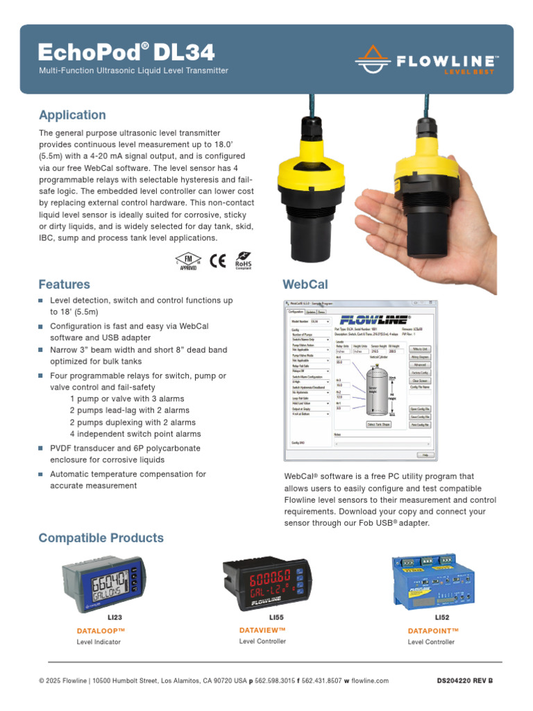 Ultrasonic Liquid Level Transmitter DL34 | PDF | Tools | Electrical ...