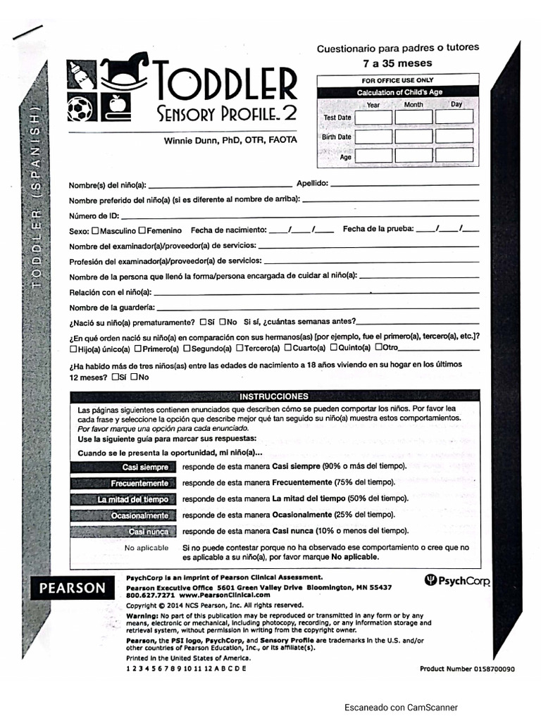 Perfil Sensorial 7-35 Meses | PDF