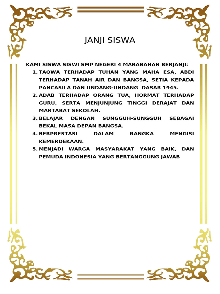 Janji Siswa | PDF