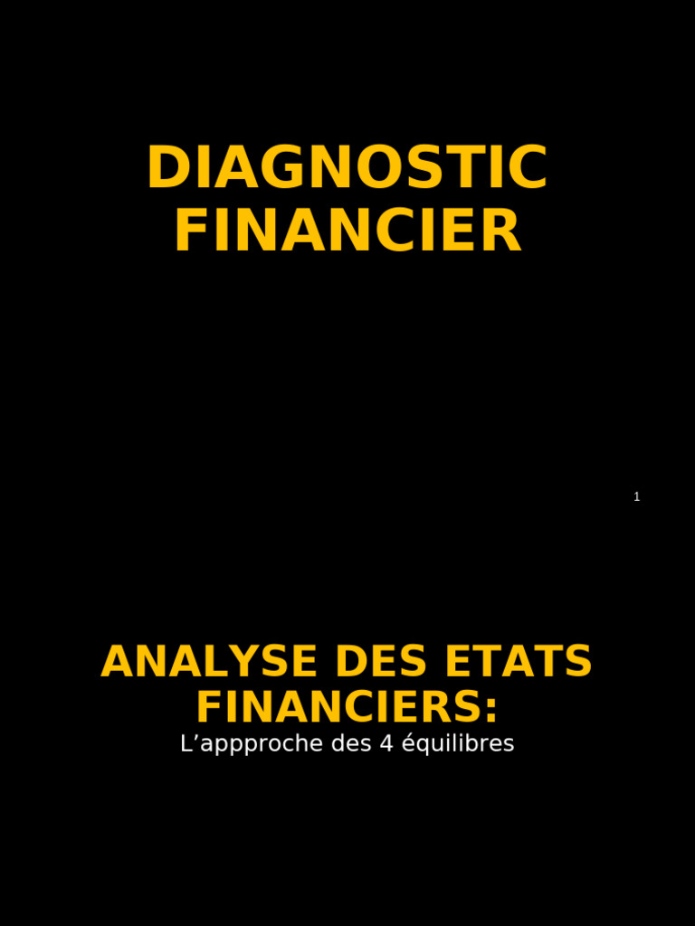 Diagnostic financier : analyse des équilibres | PDF | Fonds de ...