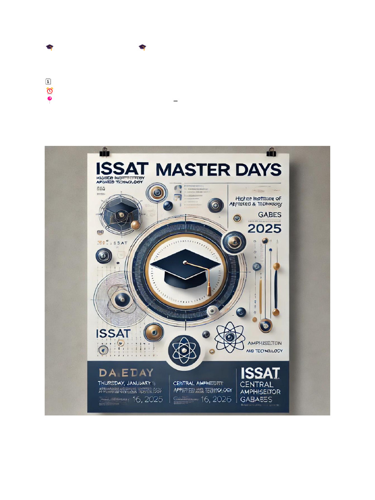 Journées Master ISSAT 2025 à Gabès | PDF