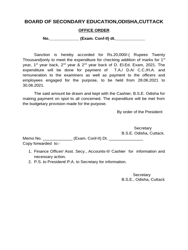 Sanction Order For D El Ed Exp 2021 | PDF