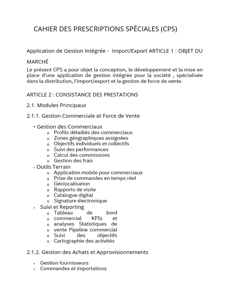 Application de Gestion Intégrée CPS | PDF | Application | Stock