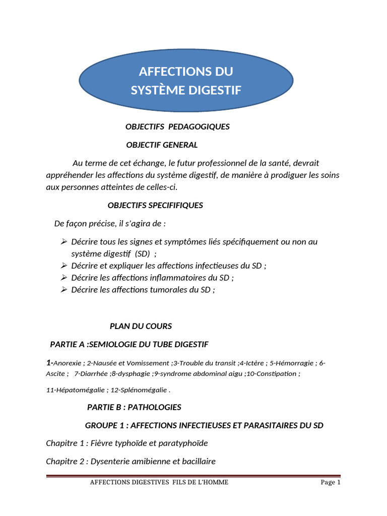 Affections Digestives (Enregistré Automatiquement) | PDF | Salmonelle ...