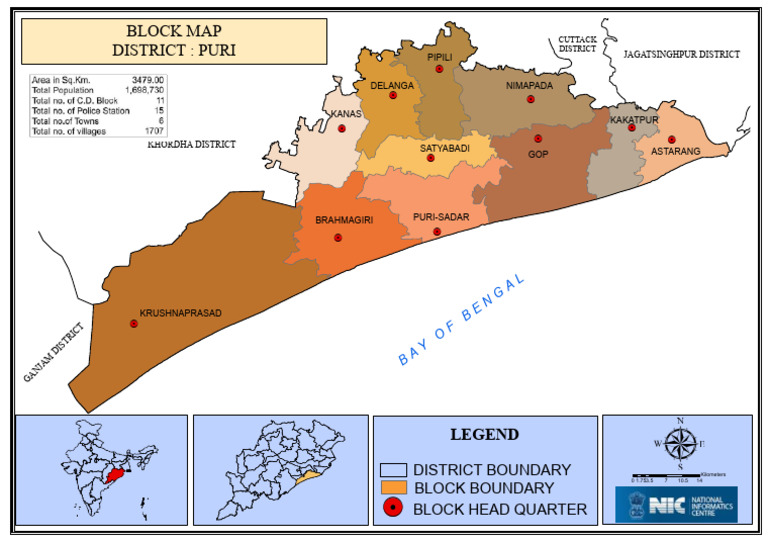 Puri District Block Map Overview | PDF