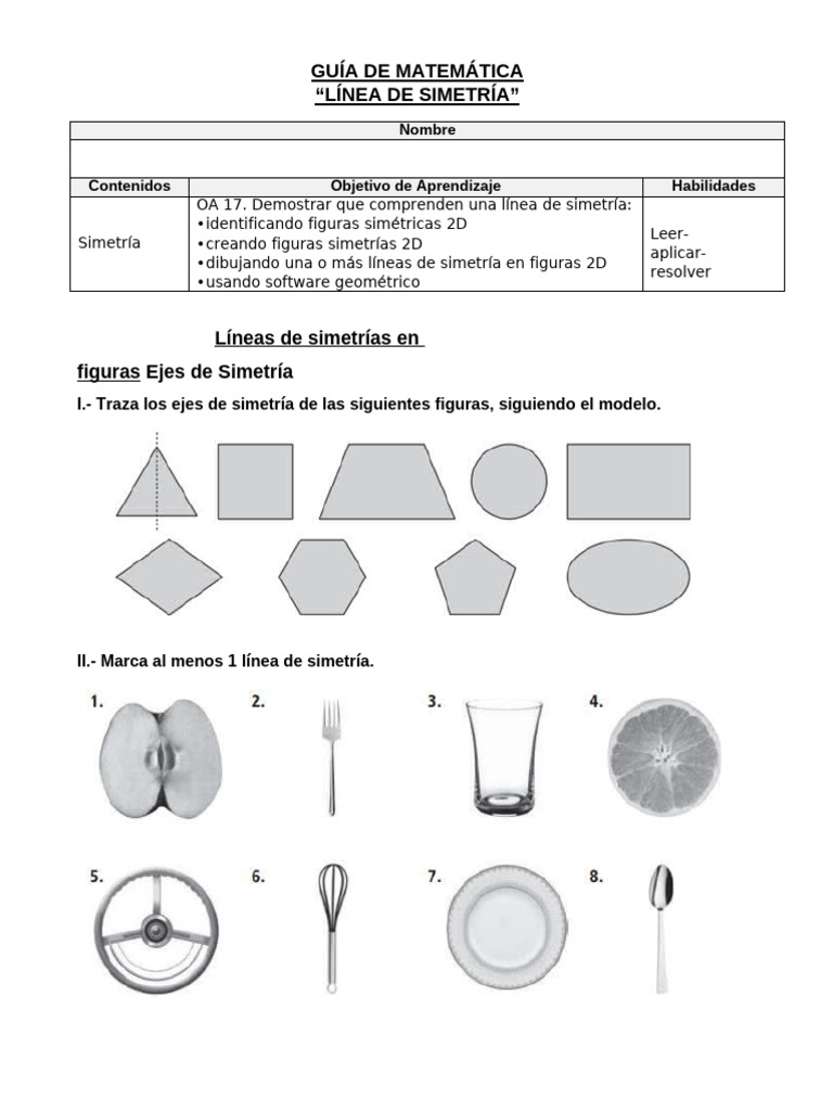 Línea de Simetría en Figuras 2D | PDF
