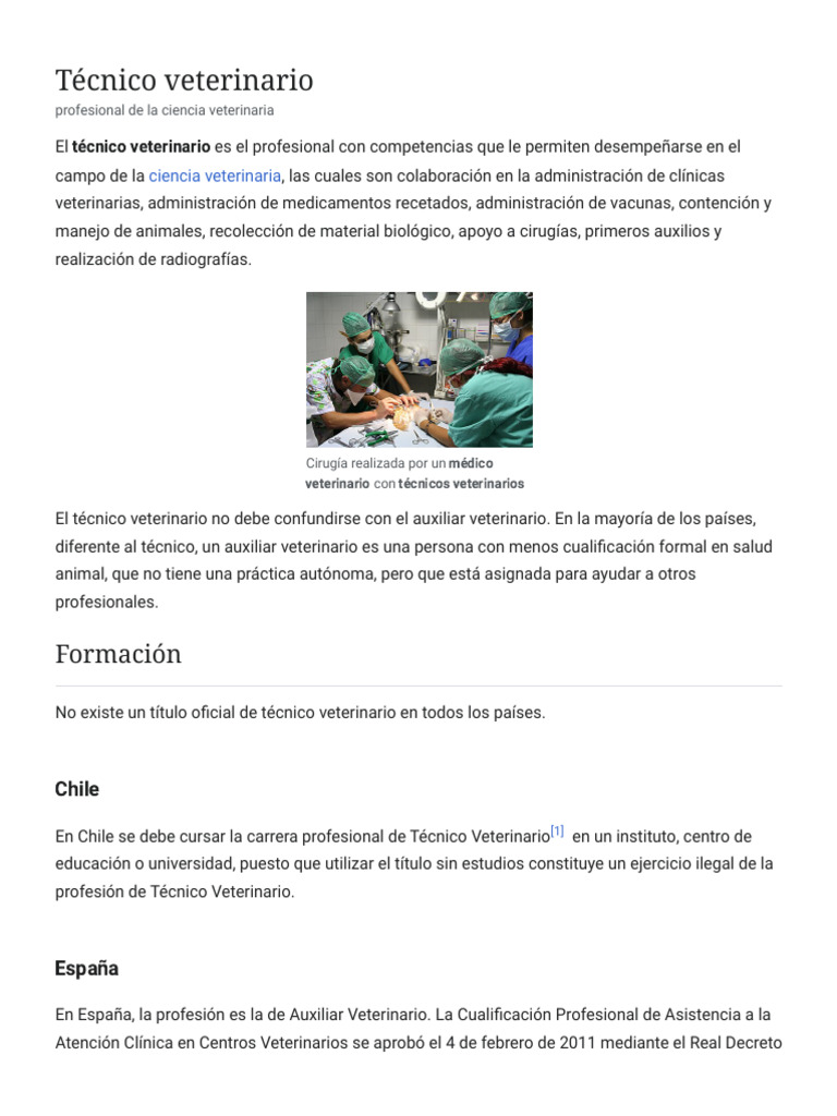 Técnico Veterinario: Funciones y Formación | PDF | Medicina Veterinaria ...