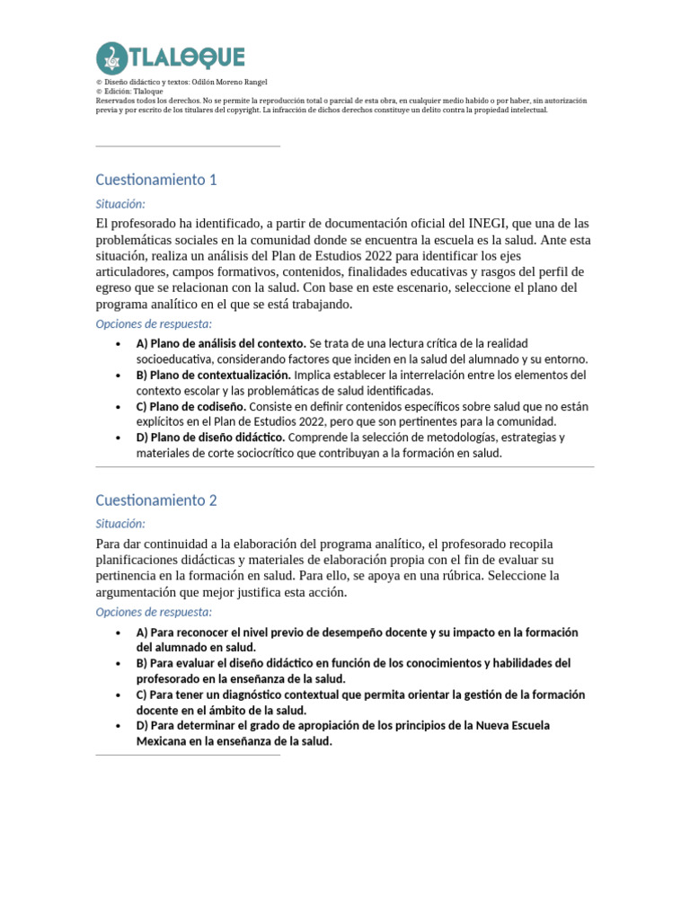 Análisis del Plan de Estudios 2022 en Salud | PDF | Plan de estudios ...
