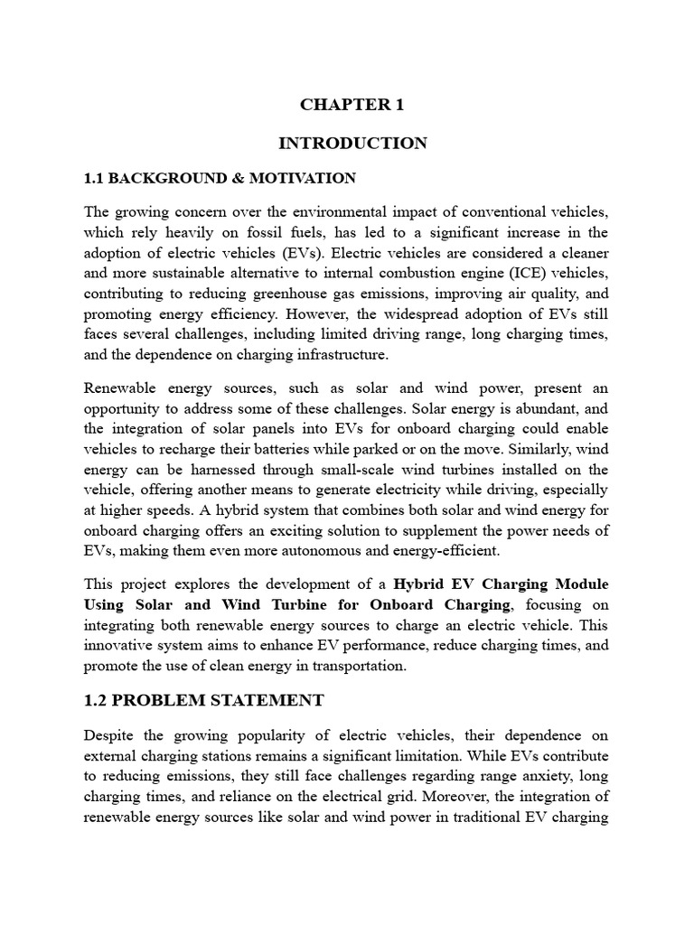 Hybrid EV Charging with Solar & Wind | PDF | Electric Vehicle | Wind Power