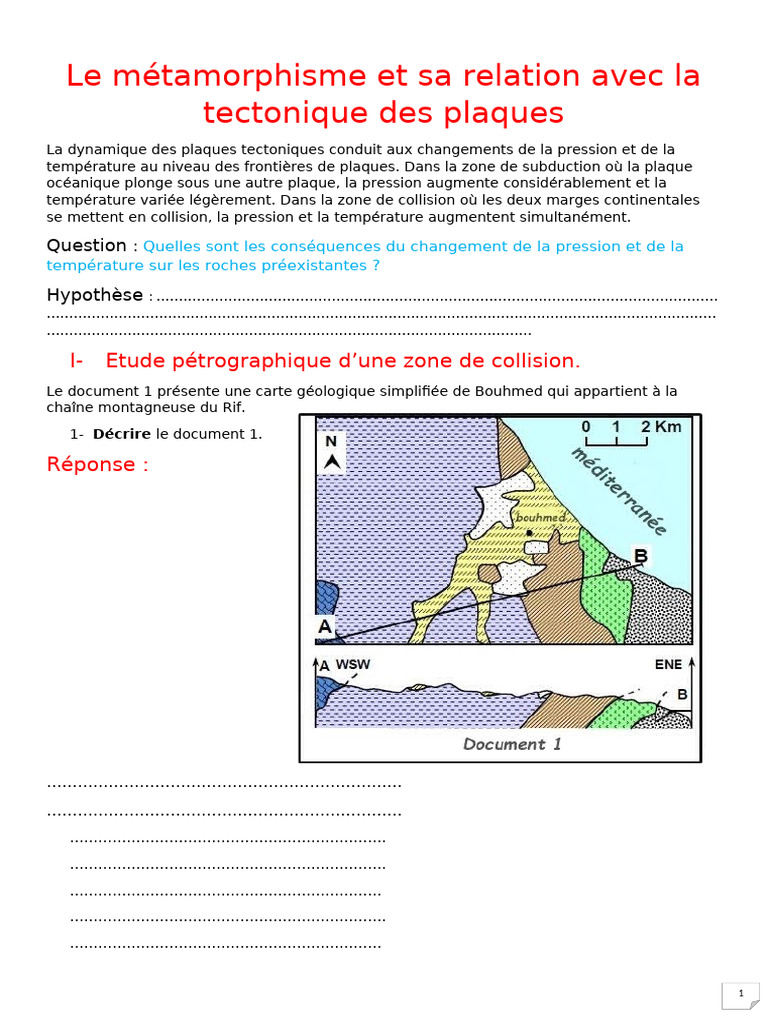 Métamorphisme et Tectonique des Plaques | PDF | Géologie | Roche