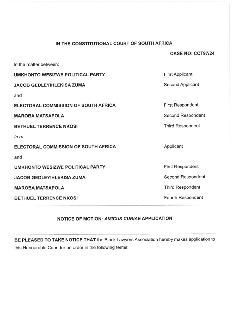 BLA Application For Amicus Curiae - Served | PDF