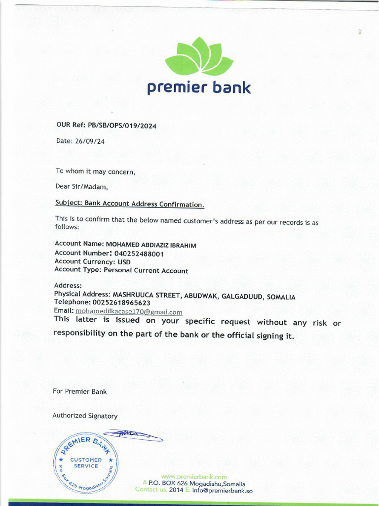 Address Confirmation | PDF