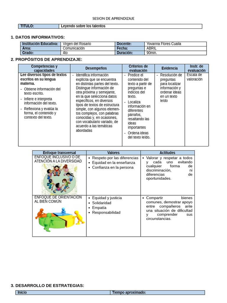 21 de Abril Leyendo Talentos-Tutoria | PDF | Las emociones | Evaluación