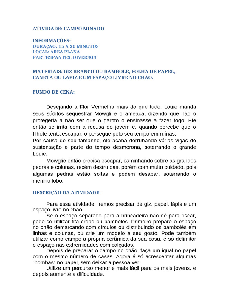 Atividade Campo Minado | PDF