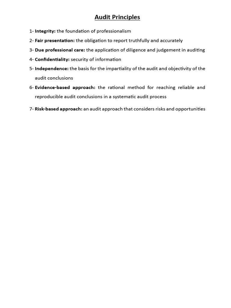 Key Principles of Auditing Explained | PDF