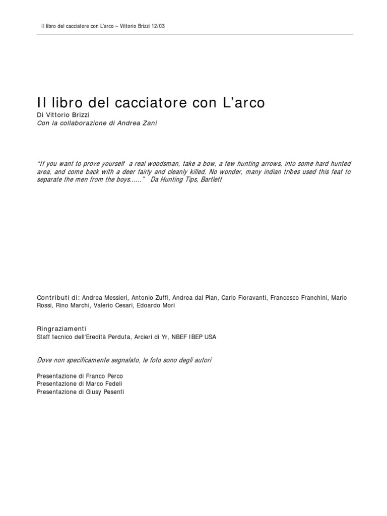 Brizzi - Il Libro Del Cacciatore Con L'arco | PDF, image size:768x1024