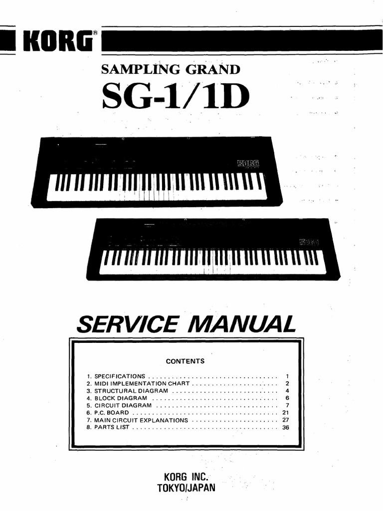 Korg SG 1 1D Service Manual | PDF