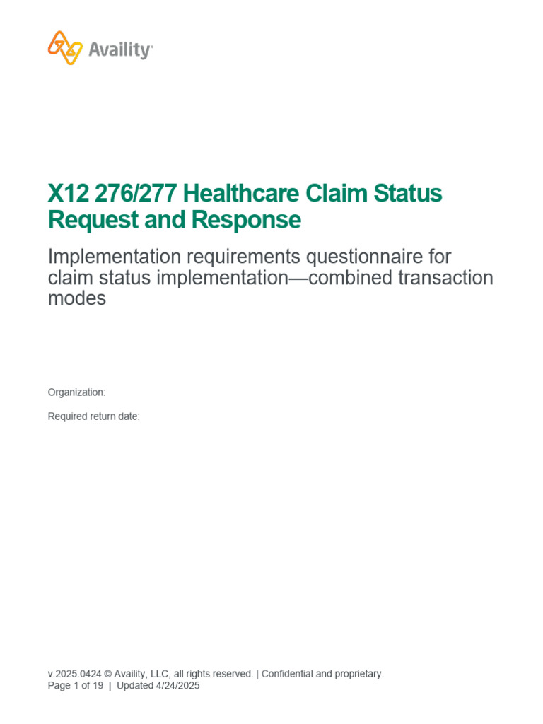 IMP QRE 276 277 Claim Status CombinedModes VMP | PDF | Health Insurance ...