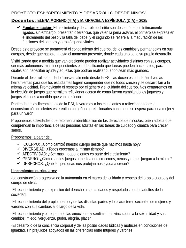 Crecimiento y Desarrollo Infantil ESI | PDF | Enseñando | Las emociones