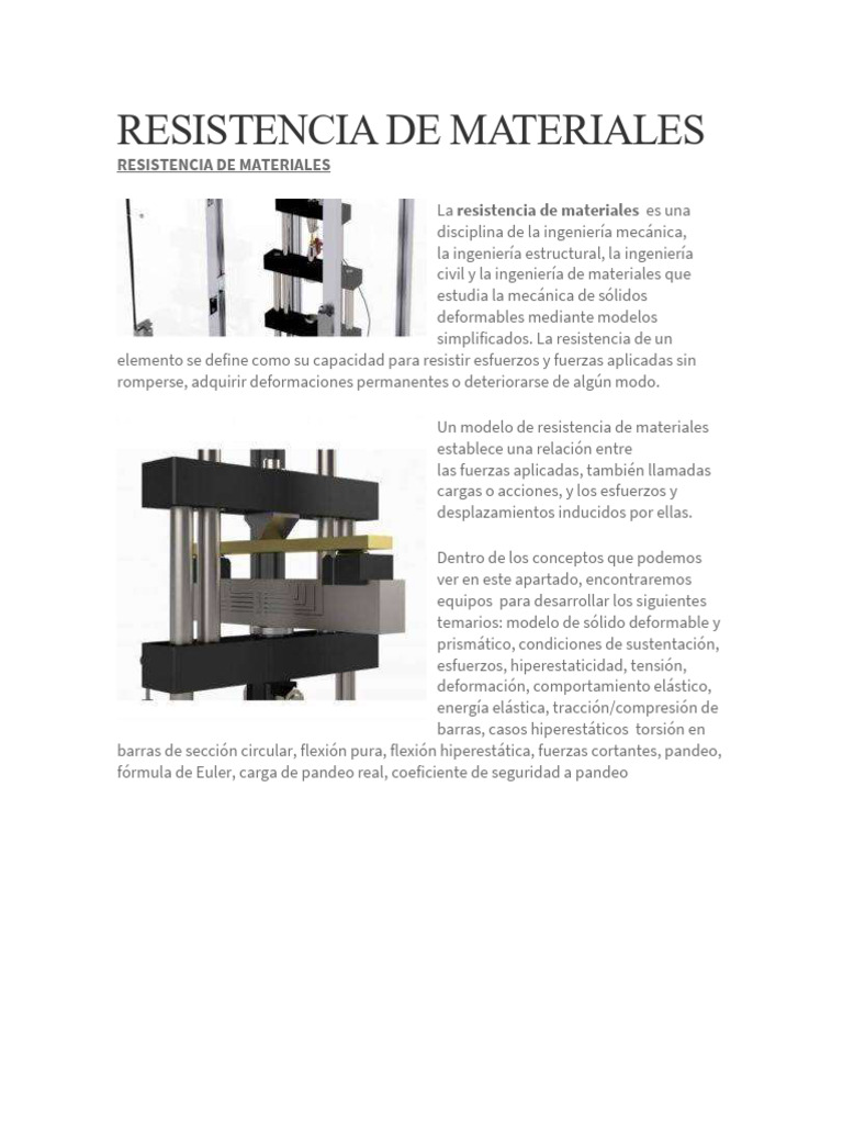 Resistencia de Materiales | PDF