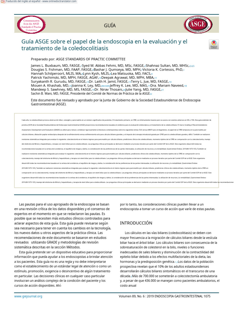 Asge Guideline On The Role of Endoscopy in The Evaluation and ...
