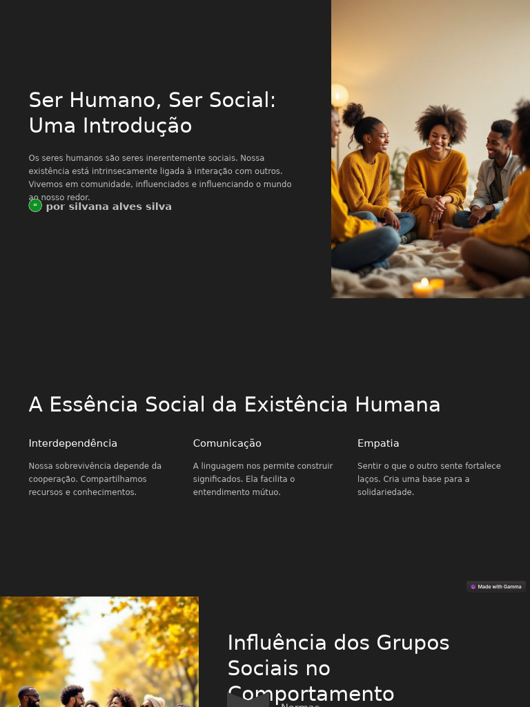 AULA 1 Ser Humano Ser Social Uma Introducao | PDF | Sociologia | Família