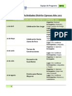 Programa de Actividades Distrito Cipreses Año 2012