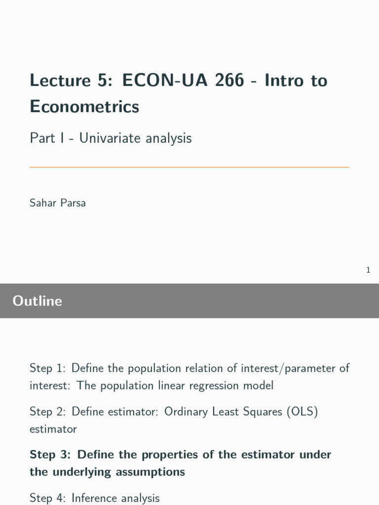 Univariate Analysis in Econometrics | PDF | Ordinary Least Squares ...