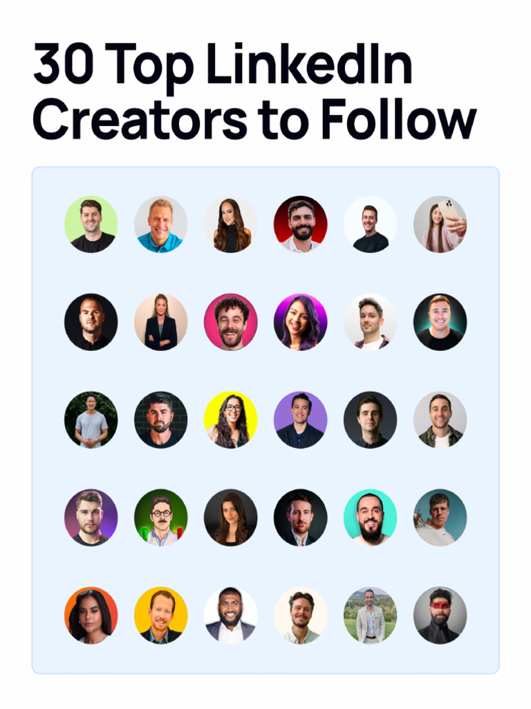 30 Top LinkedIn Creators To Follow | PDF