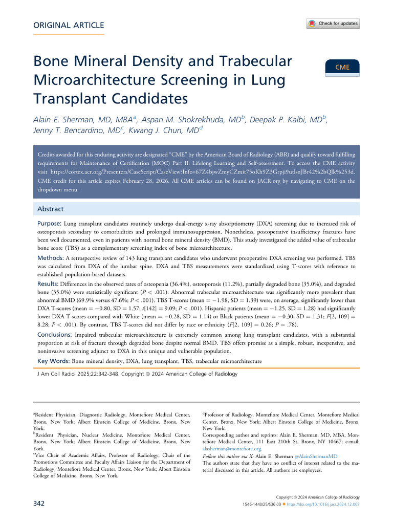 Bone Mineral Density and Trabecular Microarchitect | PDF | Osteoporosis ...